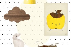 prezenty na zajączka plakat z jabłkiem fine little day kosz bloomingville lampa królik done by deer zółta