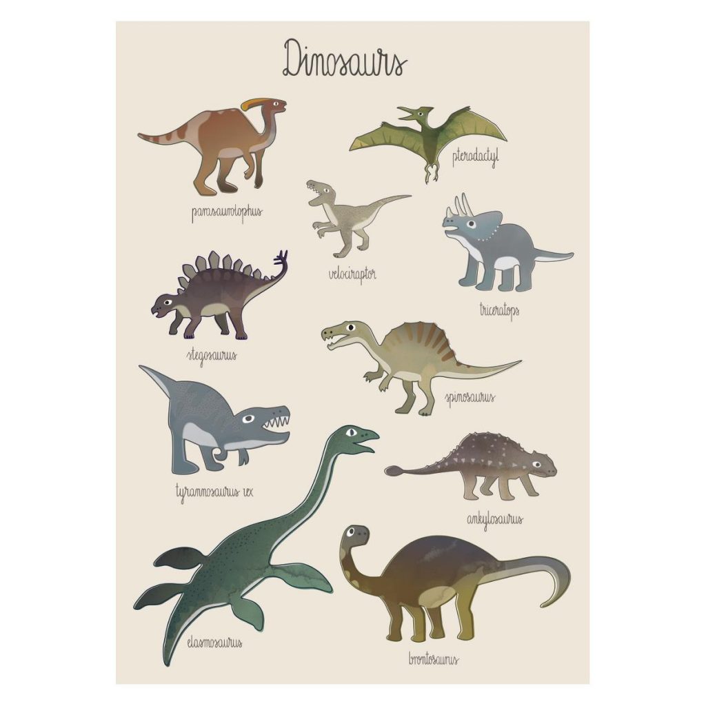 Plakat z dinozaurami Dino Sebra
