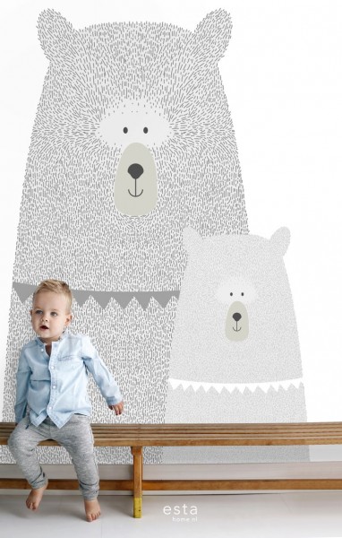Bears mother and child light grey